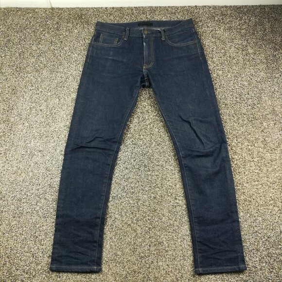 Uniqlo Jeans Selvedge 31x31 Slim Straight Fit Japanese Kaihara Denim Dark Blue